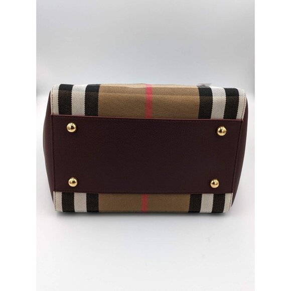 Burberry Small Canterbury Leather House Check Canvas Shoulder Tote Bag M… - Picture 7 of 16